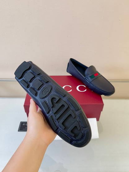 Gucci Men's Pebbled Leather and Suede Driving Shoes