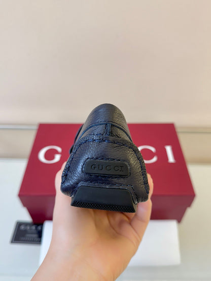 Gucci Men's Pebbled Leather and Suede Driving Shoes