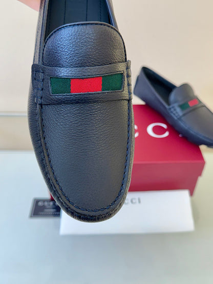 Gucci Men's Pebbled Leather and Suede Driving Shoes