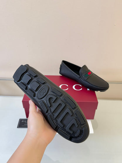 Gucci Men's Pebbled Leather and Suede Driving Shoes