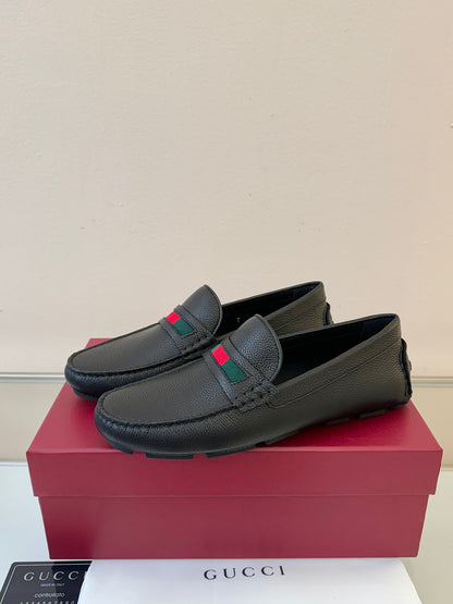 Gucci Men's Pebbled Leather and Suede Driving Shoes