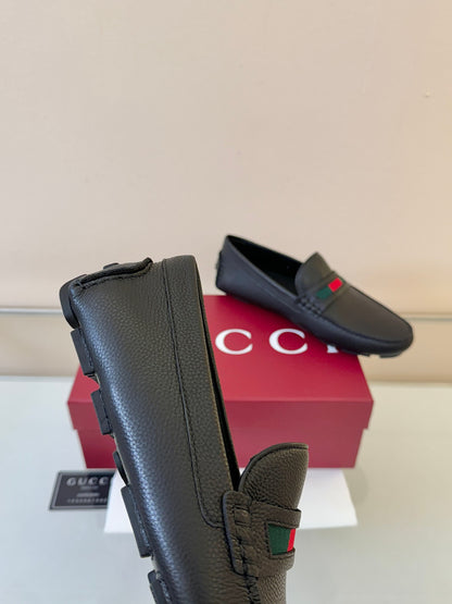 Gucci Men's Pebbled Leather and Suede Driving Shoes
