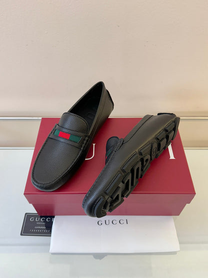 Gucci Men's Pebbled Leather and Suede Driving Shoes