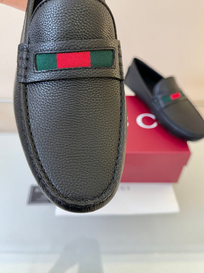 Gucci Men's Pebbled Leather and Suede Driving Shoes