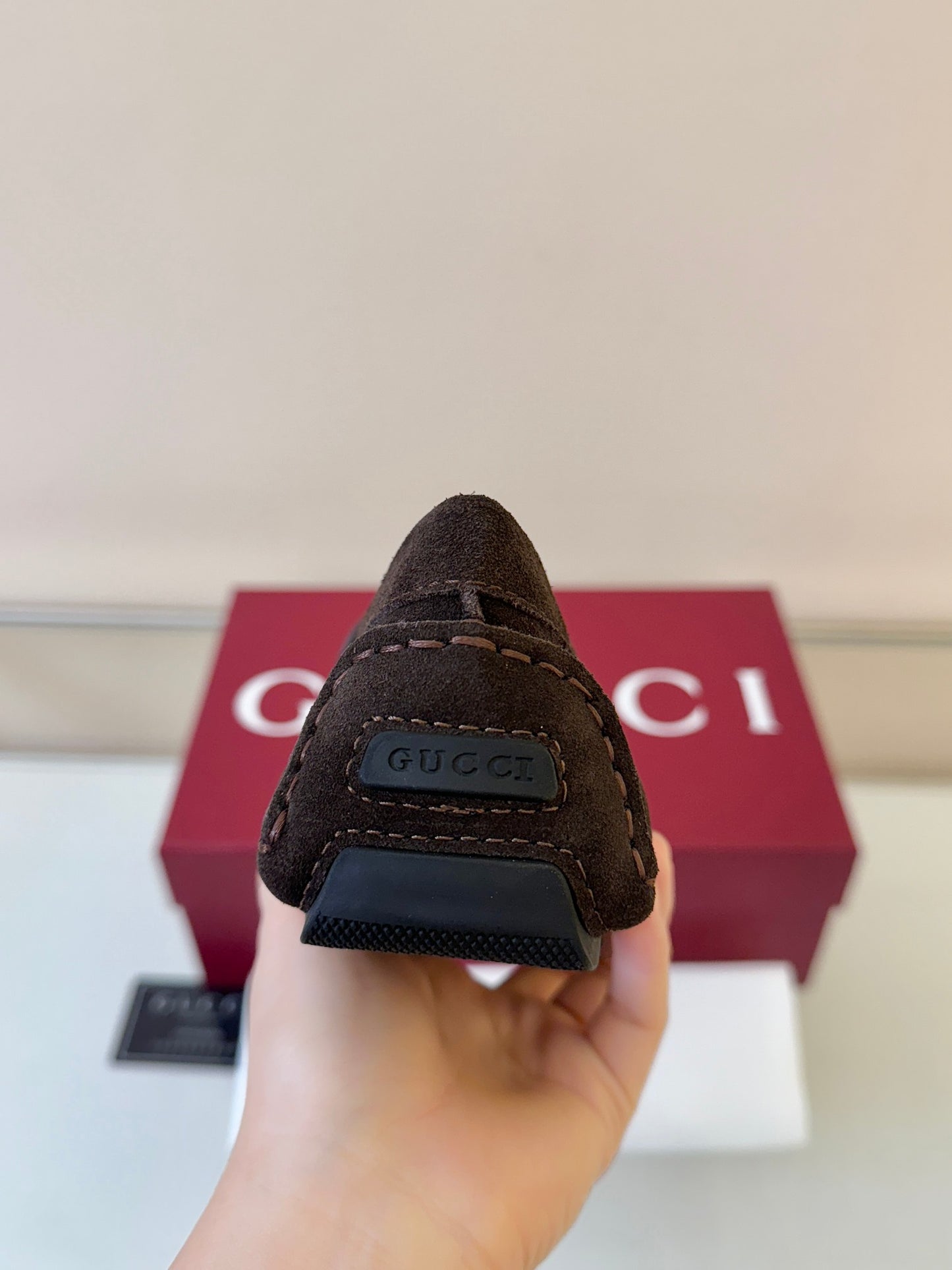 Gucci Men's Pebbled Leather and Suede Driving Shoes