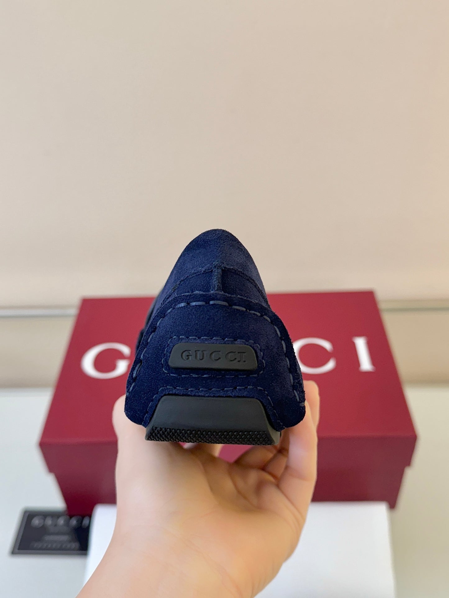 Gucci Men's Pebbled Leather and Suede Driving Shoes