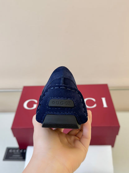 Gucci Men's Pebbled Leather and Suede Driving Shoes