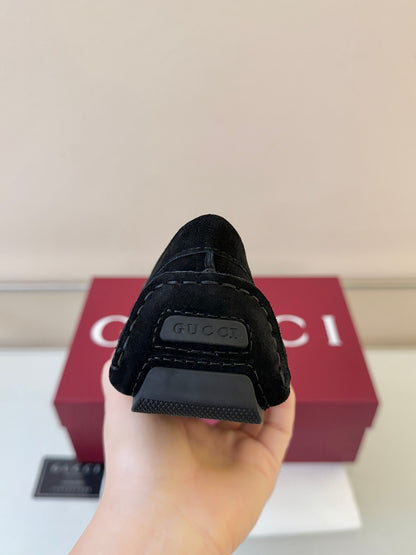 Gucci Men's Pebbled Leather and Suede Driving Shoes
