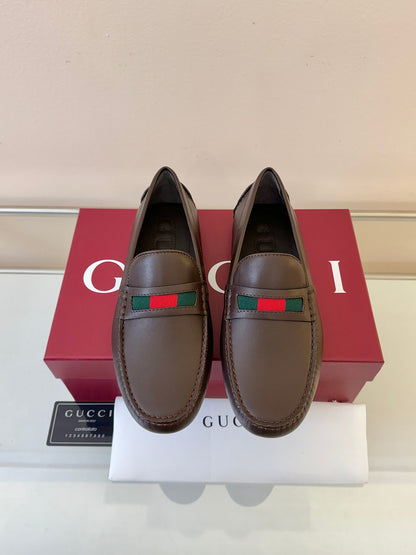 Gucci Men's Pebbled Leather and Suede Driving Shoes