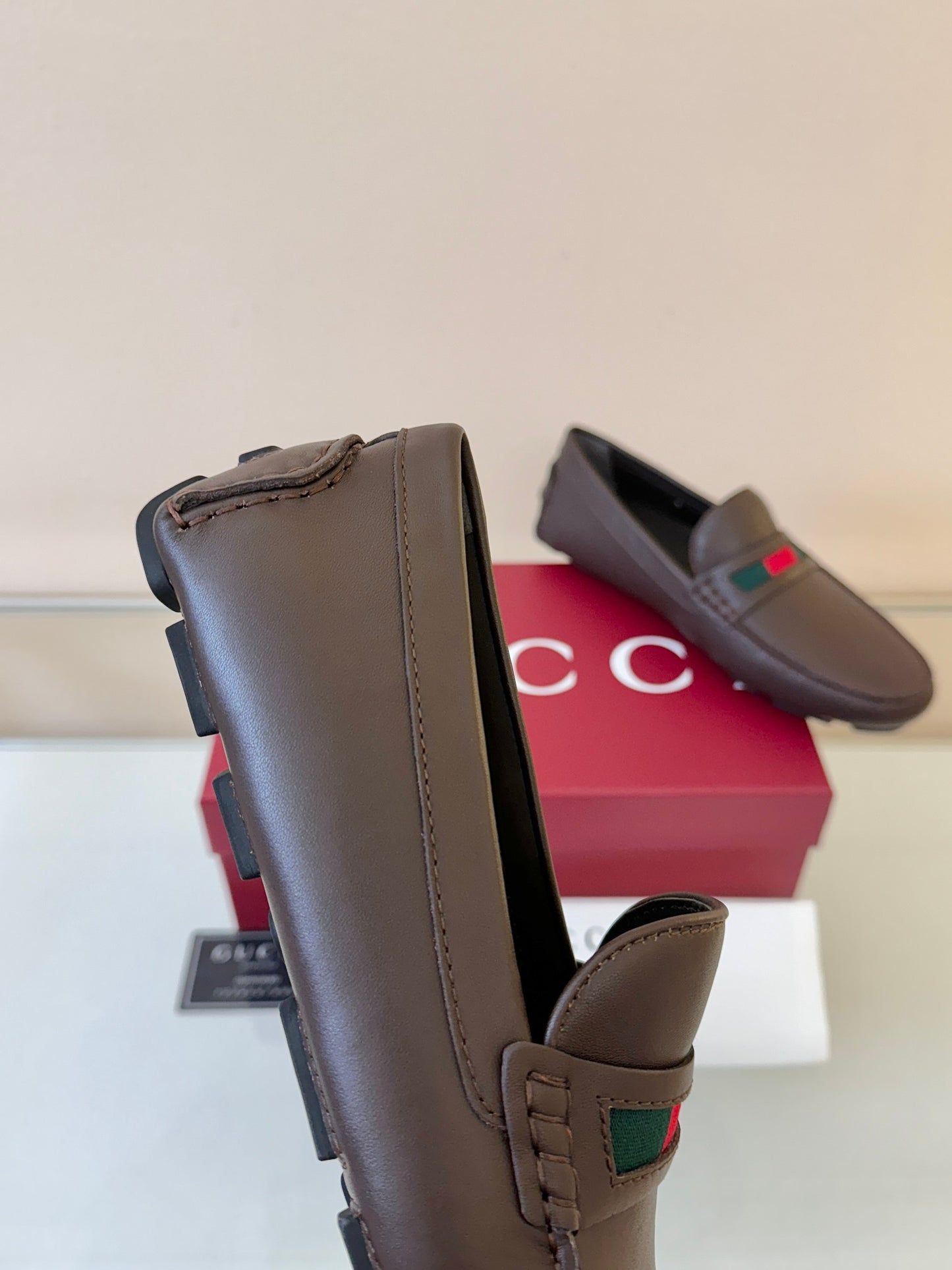 Gucci Men's Pebbled Leather and Suede Driving Shoes