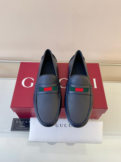Gucci Men's Pebbled Leather and Suede Driving Shoes