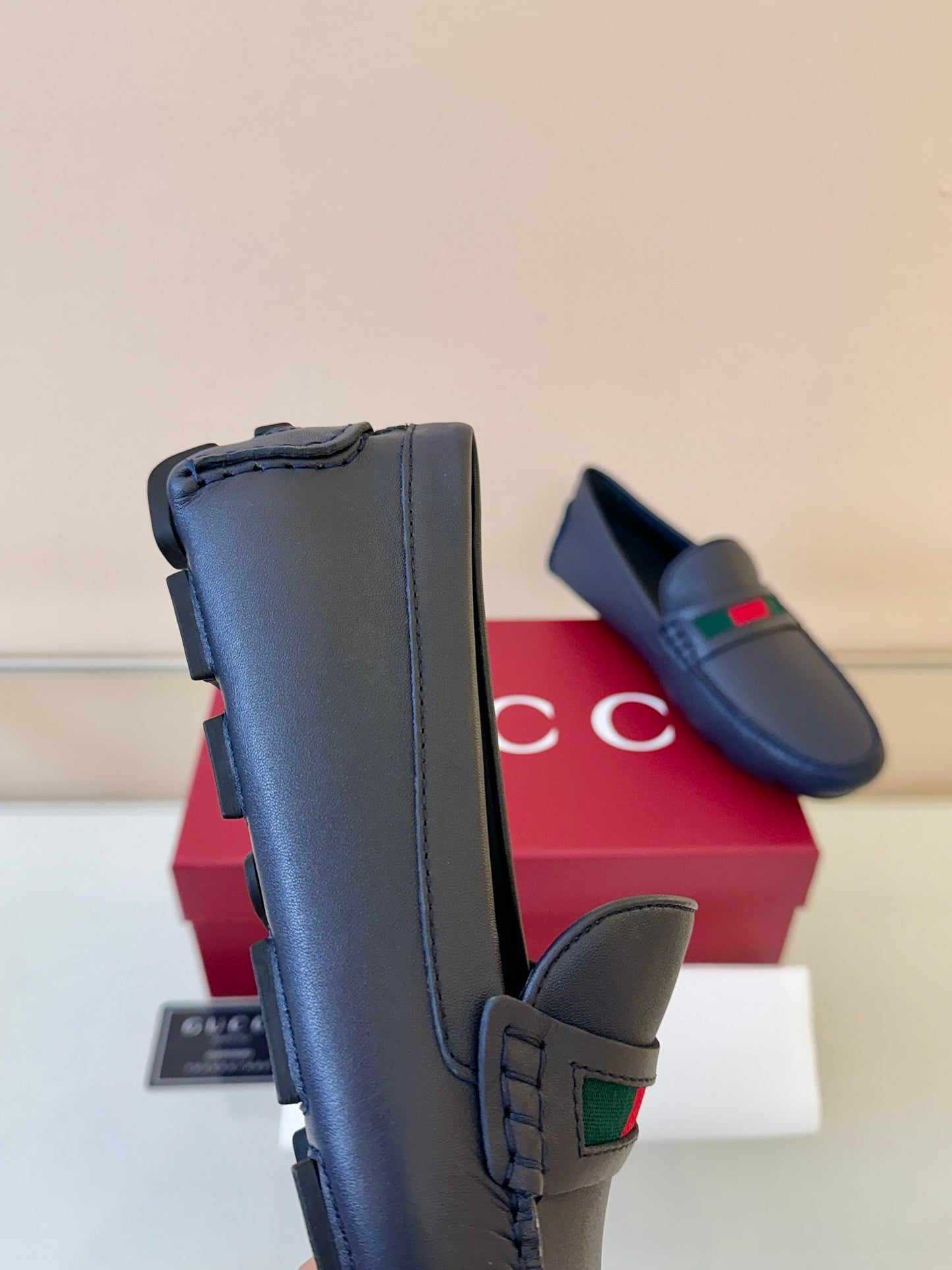 Gucci Men's Pebbled Leather and Suede Driving Shoes