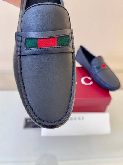 Gucci Men's Pebbled Leather and Suede Driving Shoes