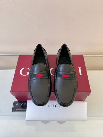 Gucci Men's Pebbled Leather and Suede Driving Shoes