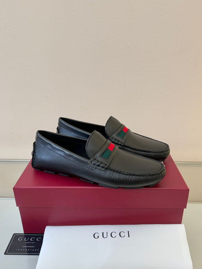 Gucci Men's Pebbled Leather and Suede Driving Shoes