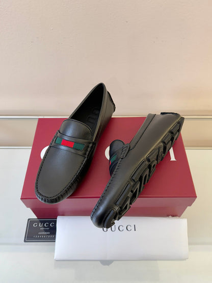 Gucci Men's Pebbled Leather and Suede Driving Shoes