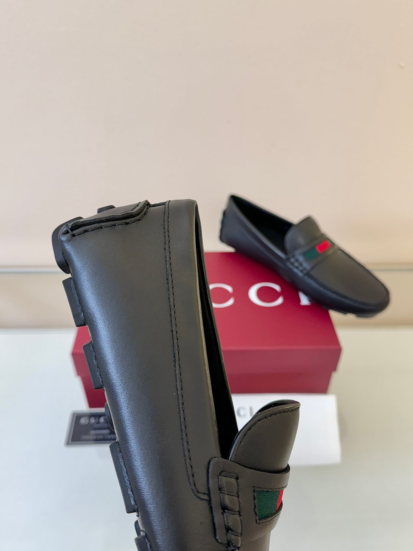 Gucci Men's Pebbled Leather and Suede Driving Shoes