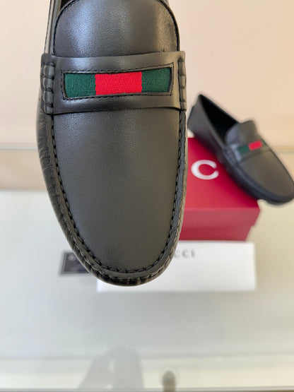 Gucci Men's Pebbled Leather and Suede Driving Shoes