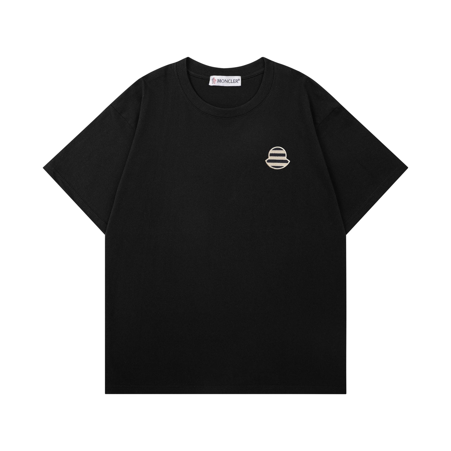 Moncler Woven Embroidered Logo Cotton T-Shirt