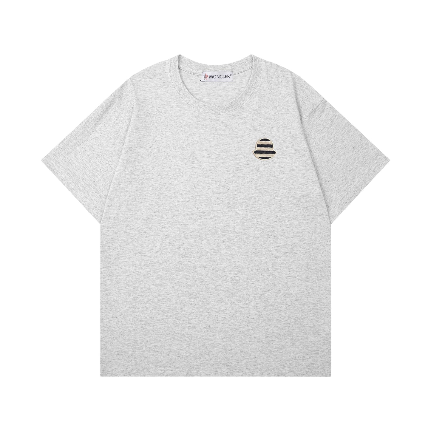 Moncler Woven Embroidered Logo Cotton T-Shirt