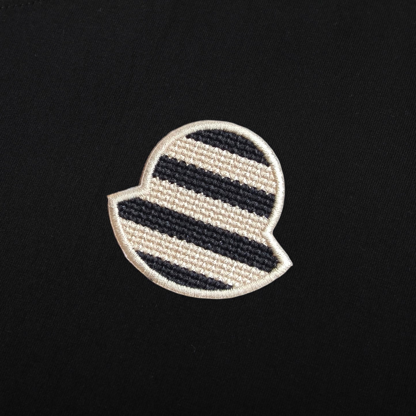 Moncler Woven Embroidered Logo Cotton T-Shirt