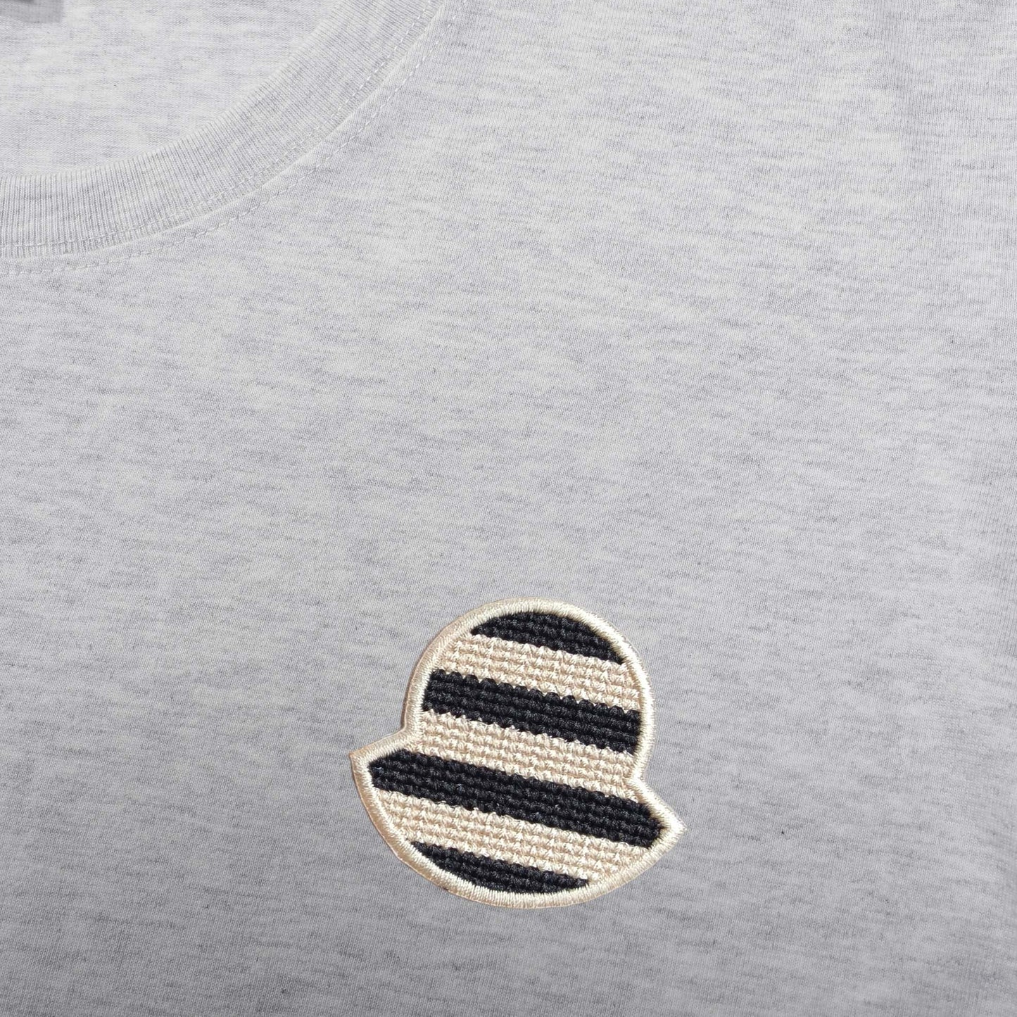 Moncler Woven Embroidered Logo Cotton T-Shirt