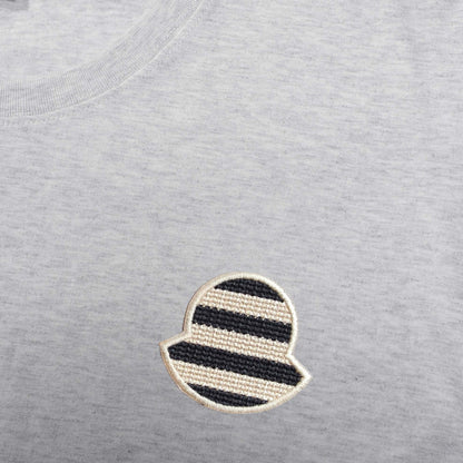 Moncler Woven Embroidered Logo Cotton T-Shirt