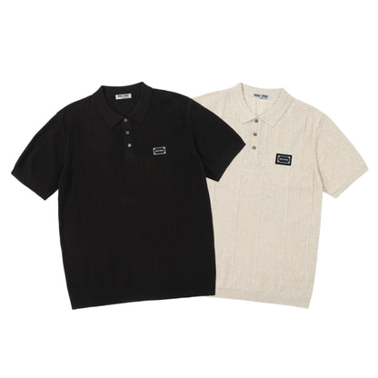 Miu Miu Collared Knit Short-Sleeve Sweater