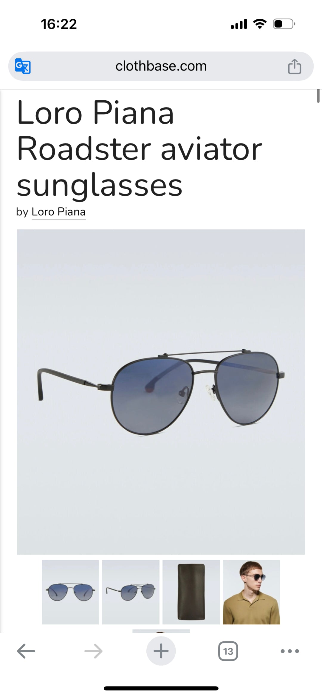 Loro Piana Aviator Sunglasses