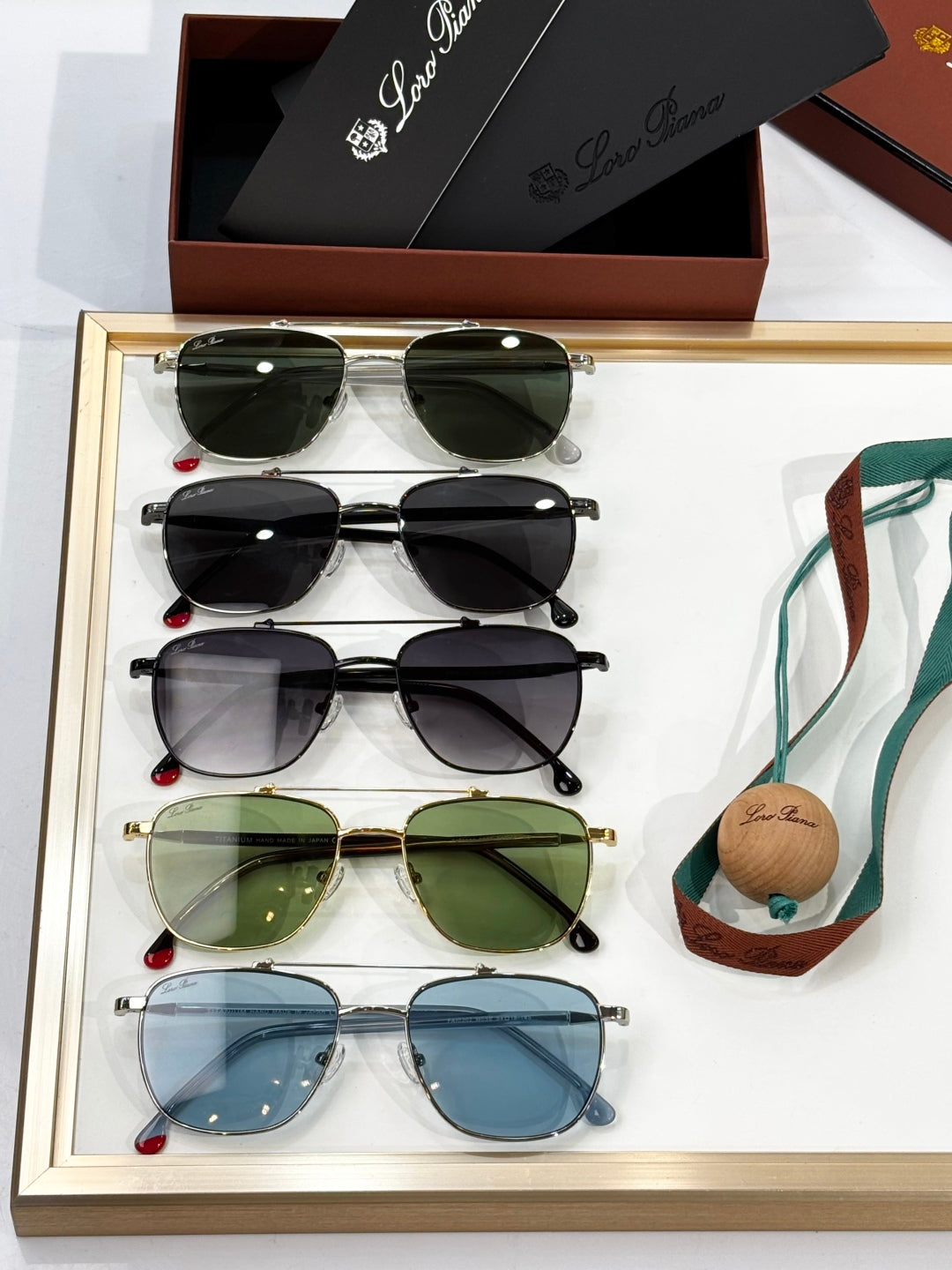 Loro Piana Titanium Aviator Sunglasses