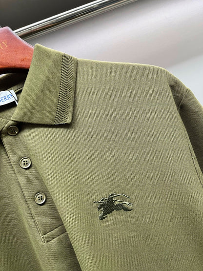 Burberry Knight Embroidered Piqué Cotton Polo Shirt – 2025 Spring/Summer Collection