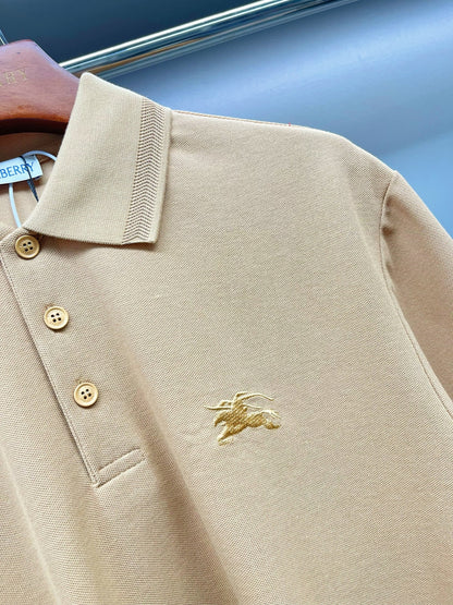 Burberry Knight Embroidered Piqué Cotton Polo Shirt – 2025 Spring/Summer Collection