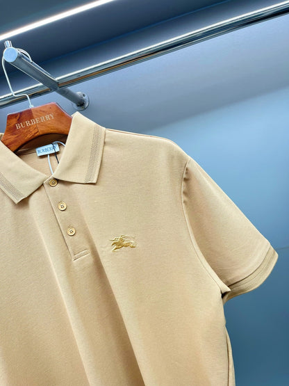 Burberry Knight Embroidered Piqué Cotton Polo Shirt – 2025 Spring/Summer Collection