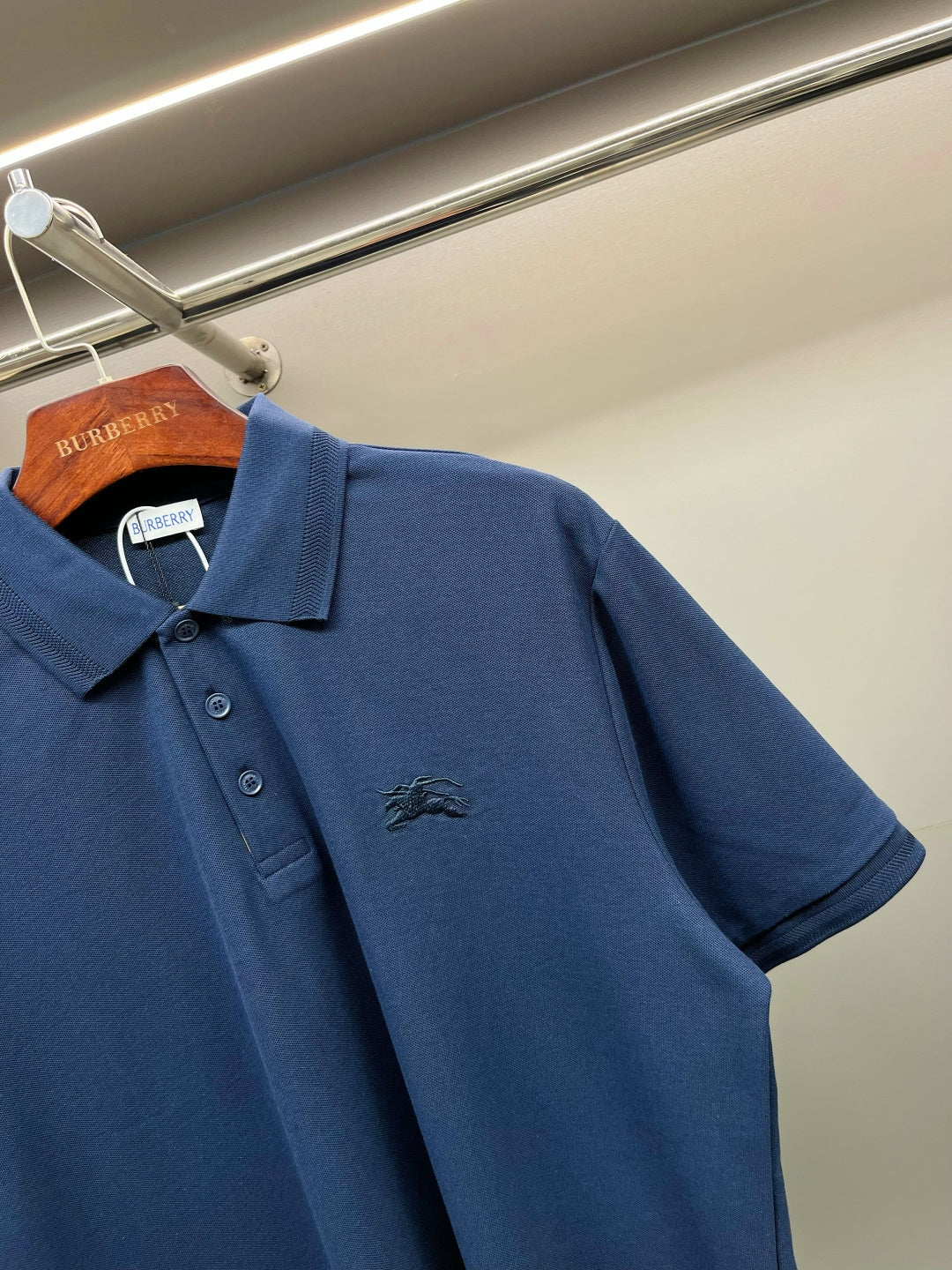 Burberry Knight Embroidered Piqué Cotton Polo Shirt – 2025 Spring/Summer Collection