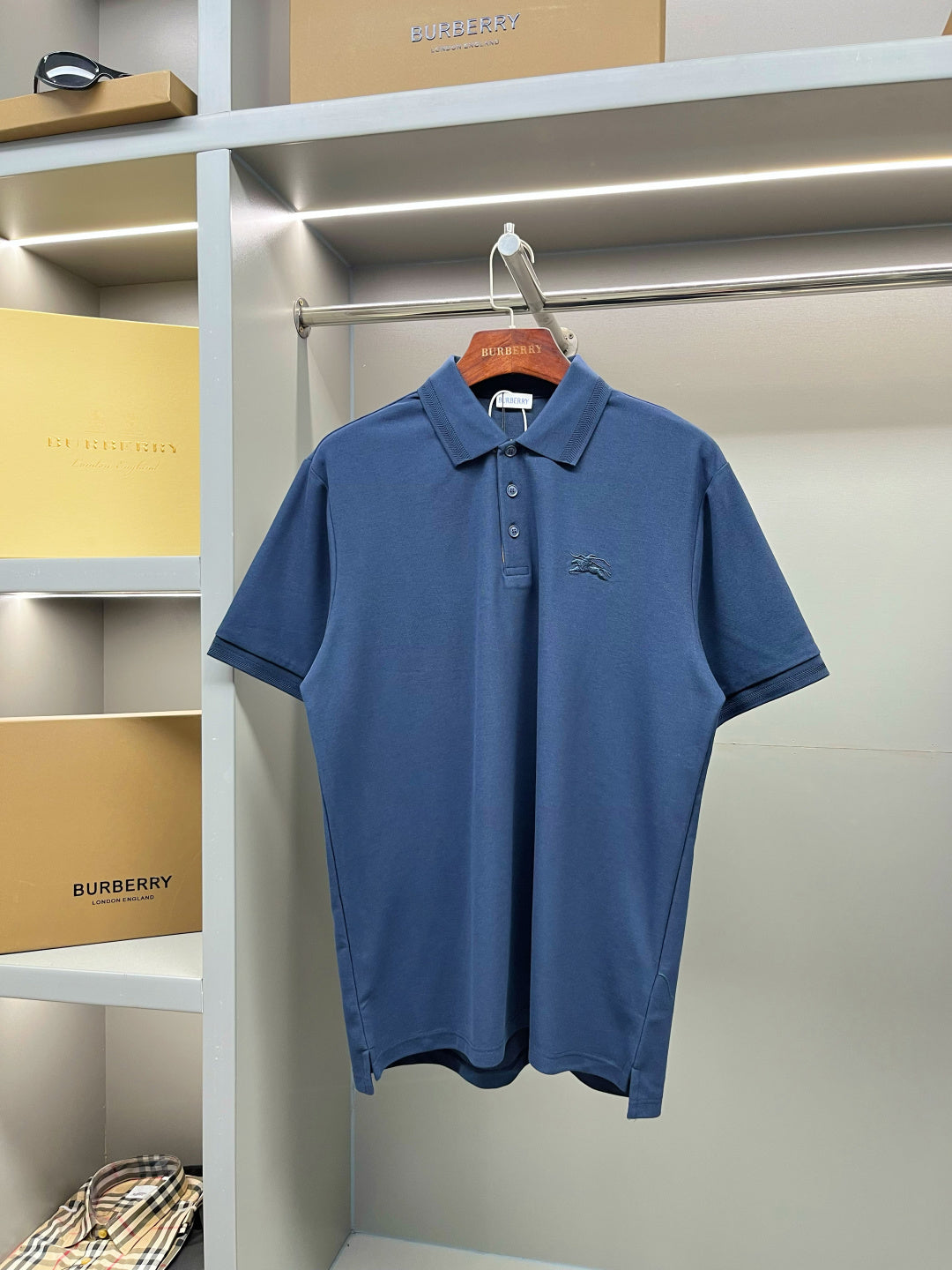 Burberry Knight Embroidered Piqué Cotton Polo Shirt – 2025 Spring/Summer Collection