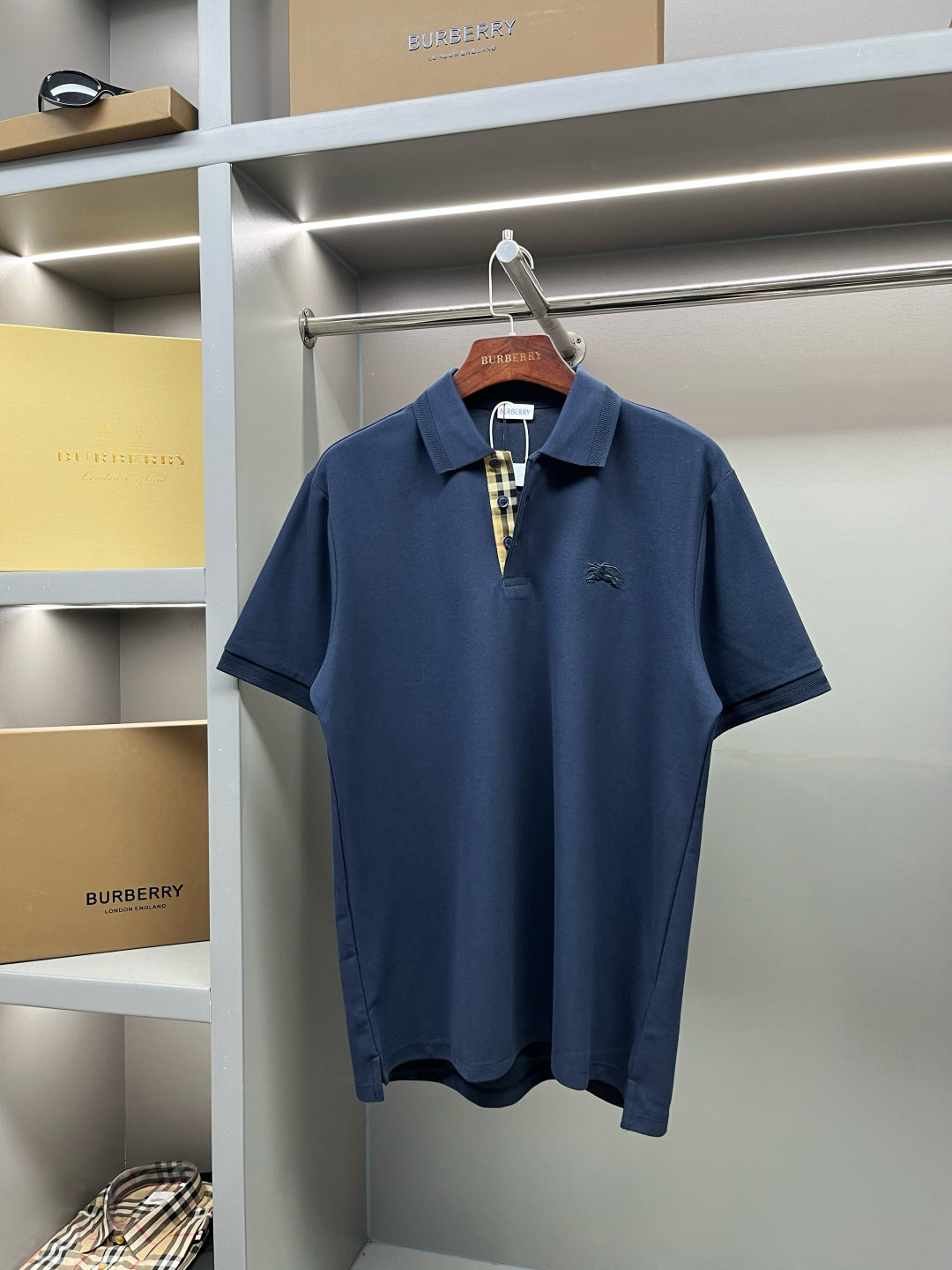 Burberry Knight Embroidered Piqué Cotton Polo Shirt – 2025 Spring/Summer Collection