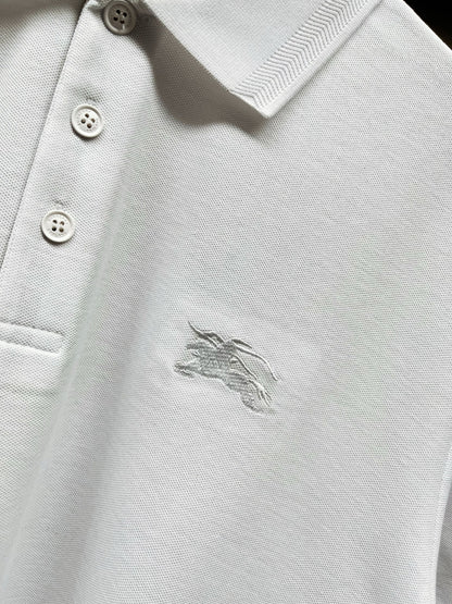 Burberry Knight Embroidered Piqué Cotton Polo Shirt – 2025 Spring/Summer Collection