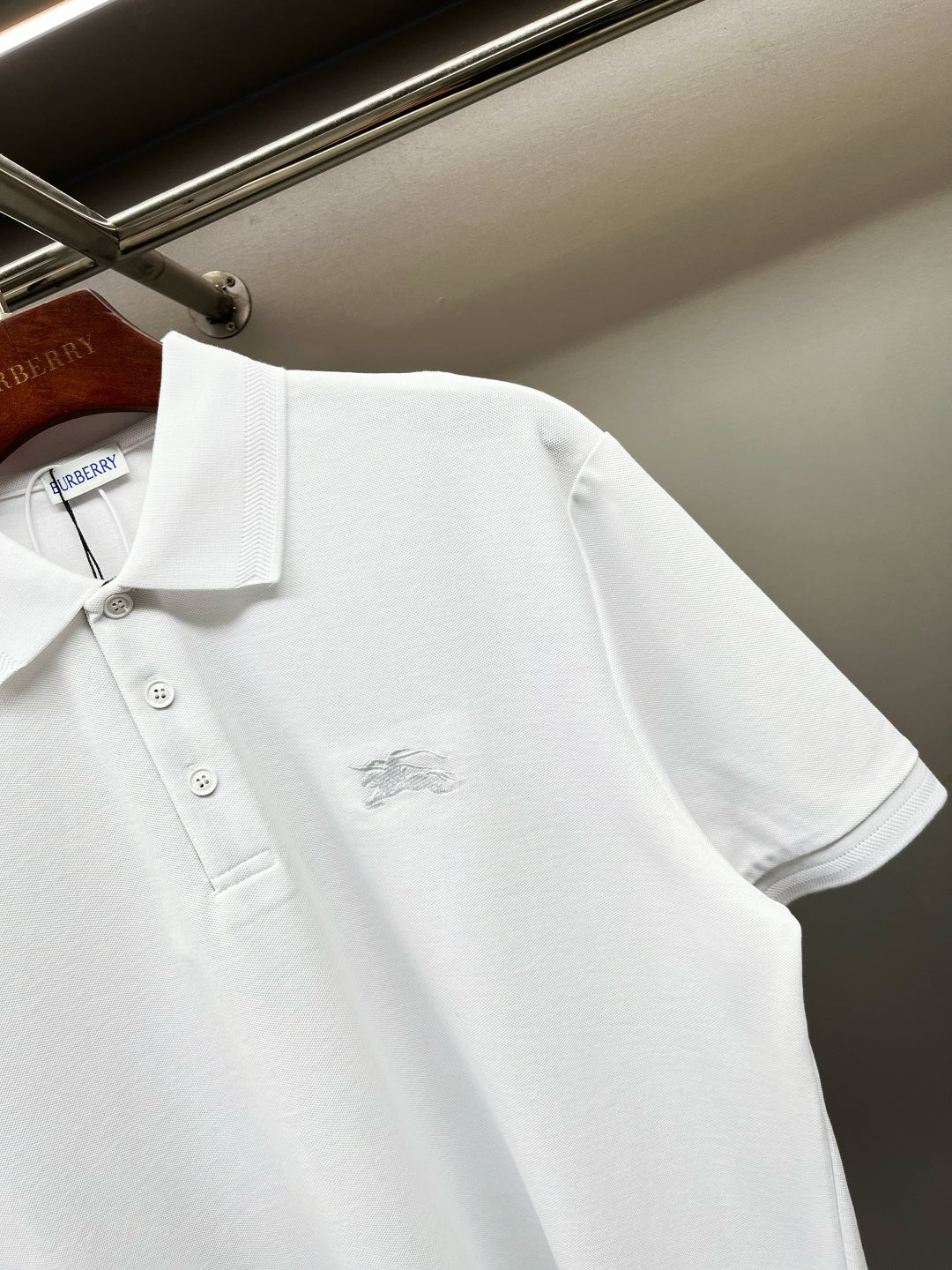 Burberry Knight Embroidered Piqué Cotton Polo Shirt – 2025 Spring/Summer Collection