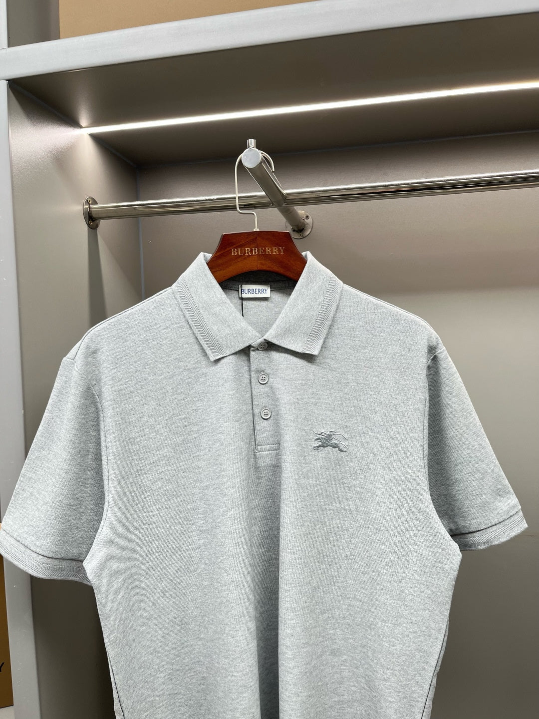 Burberry Knight Embroidered Piqué Cotton Polo Shirt – 2025 Spring/Summer Collection