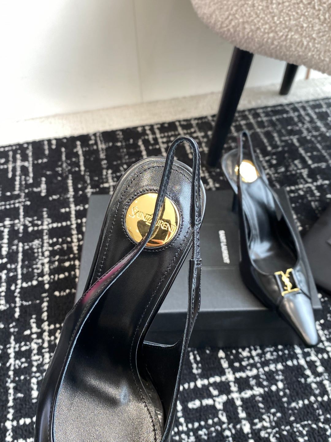 Saint Laurent Square-Toe YSL Buckle Pumps – 25SS