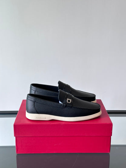 Ferragamo Men's Imported Calfskin Driving Shoes