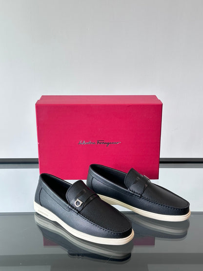 Ferragamo Men's Imported Calfskin Driving Shoes