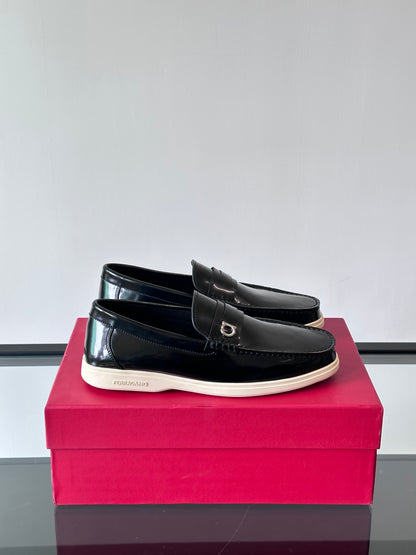 Ferragamo Men's Imported Calfskin Driving Shoes