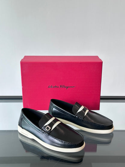 Ferragamo Men's Imported Calfskin Driving Shoes
