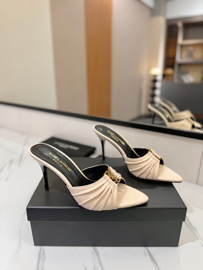 Saint Laurent Crystal Chain Heeled Sandals – 2025 Spring/Summer Collection