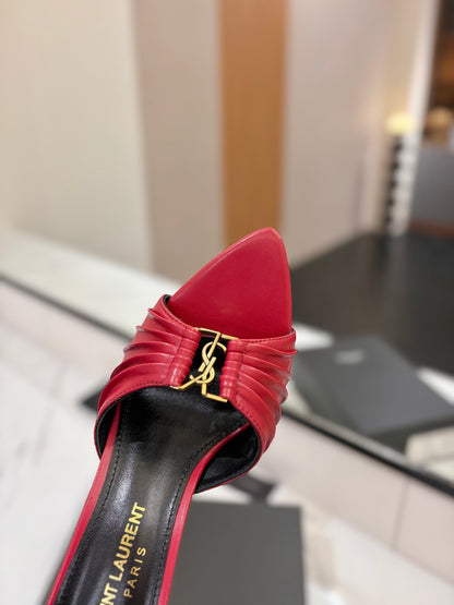 Saint Laurent Crystal Chain Heeled Sandals – 2025 Spring/Summer Collection