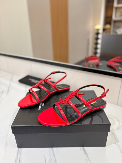 Saint Laurent YSL Metal Logo Heeled Sandals