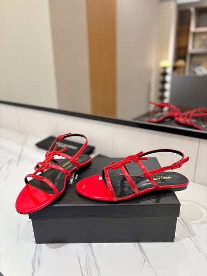 Saint Laurent YSL Metal Logo Heeled Sandals