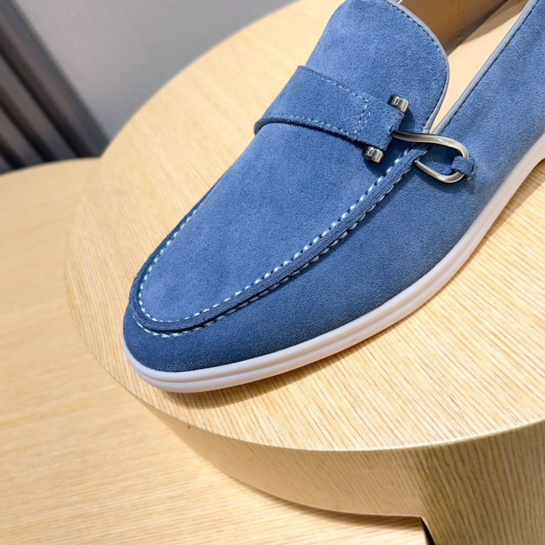 Loro Piana Suede Moccasin Shoes