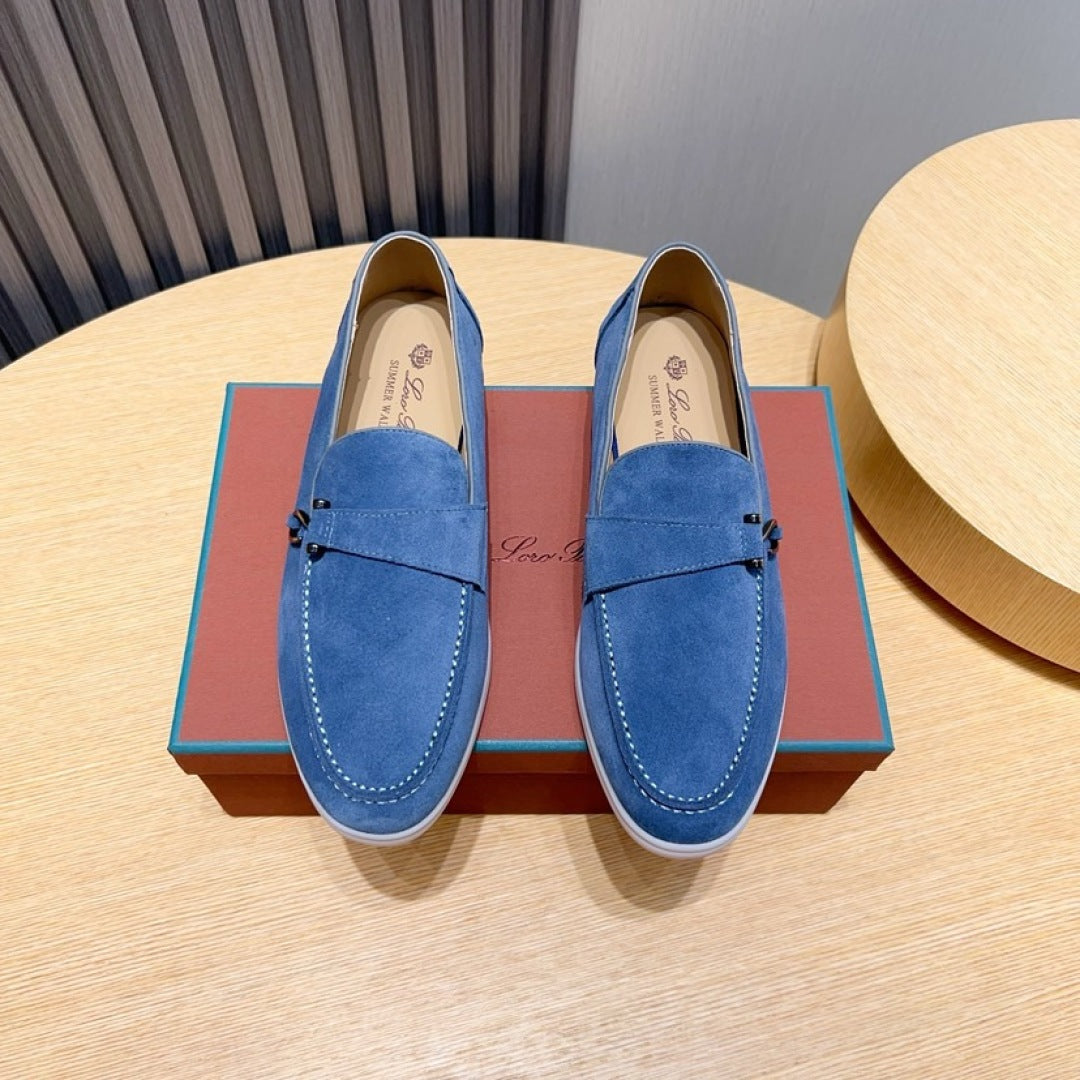 Loro Piana Suede Moccasin Shoes